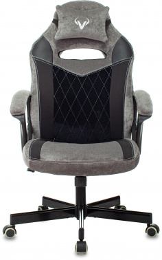 Кресло игровое Zombie VIKING 6 KNIGHT Fabric серый, черный с подголов. крестовина металл
