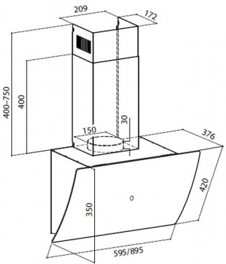Вытяжка каминная Lex Plaza GS 600 BL