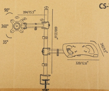 Кронштейн для монитора/ноутбука Cactus CS-VM-LH07-AL