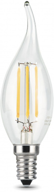 Лампа светодиодная Gauss Filament 7Вт цок.:E14 свеча 220B 2700K св.свеч.бел.теп. CF35 (упак.:1шт) (104801107)