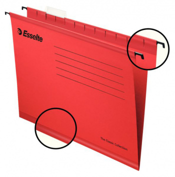 Папка подвесная Esselte Standart 90316 картон красный (упак.:25шт)
