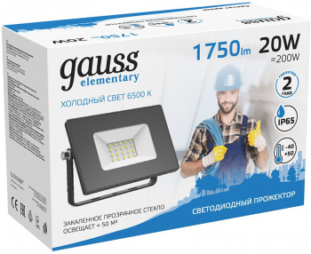 Прожектор уличный Gauss Elementary  613100320