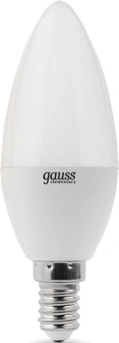 Лампа светодиодная Gauss Elementary 8Вт цок.:E14 свеча 220B св.свеч.бел.теп. С37 (упак.:10шт) (33118)