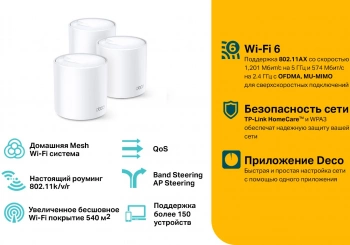 Бесшовный Mesh роутер TP-Link Deco X20 (3-PACK)