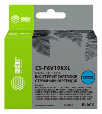 Картридж струйный Cactus CS-F6V19XXL №123XL