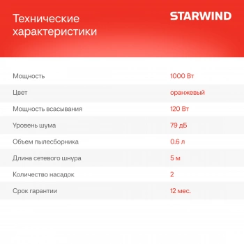 Пылесос ручной Starwind SCH1320