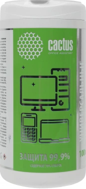Салфетки влажные Cactus CS-ASC100 антибактериальные (100лист.) спиртовые