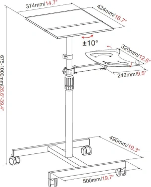 Стол для проектора Cactus CS-VM-PT01T