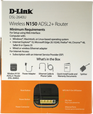 Роутер беспроводной D-Link DSL-2640U/R1A