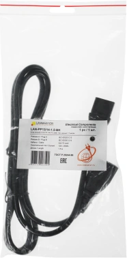 Шнур питания Lanmaster LAN-PP13/14-1.5-BK