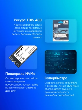 Накопитель SSD Patriot PCIe 3.0 x4 1TB P300P1TBM28