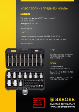 Набор инструментов Berger BG044-1214