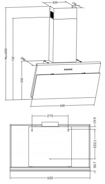 Вытяжка каминная Weissgauff Yota 60 PB