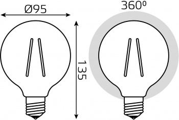 Лампа светодиодная Gauss Filament  G95