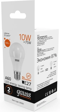 Лампа светодиодная Gauss Elementary  A60
