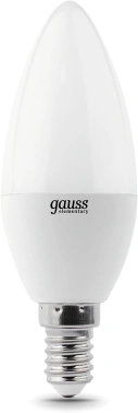 Лампа светодиодная Gauss Elementary 10Вт цок.:E14 свеча 220B св.свеч.бел.теп. (упак.:1шт) (33110)