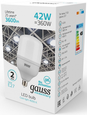 Лампа светодиодная Gauss Elementary  T120