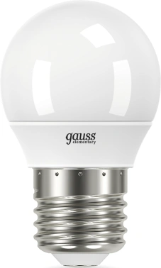Лампа светодиодная Gauss Elementary 12Вт цок.:E27 шар 220B св.свеч.бел.теп. (упак.:1шт) (53212)