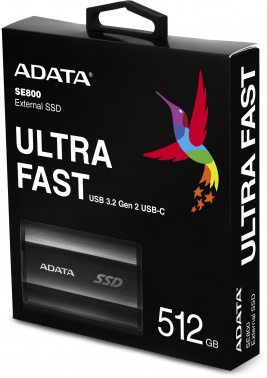 Накопитель SSD A-Data USB-C 512GB ASE800-512GU32G2-CBK SE800