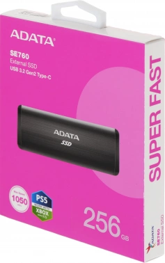 Накопитель SSD A-Data USB-C 256GB ASE760-256GU32G2-CBK SE760