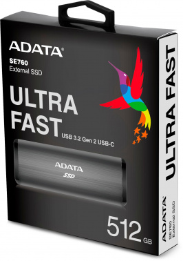 Накопитель SSD A-Data USB-C 512Gb ASE760-512GU32G2-CTI SE760