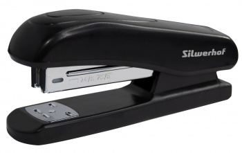 Степлер Silwerhof 24/6 26/6 (20листов) черный 100скоб пластик закрытый/открытый