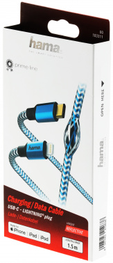 Кабель Hama 00183311 USB Type-C (m)-Lightning (m) 1.5м синий