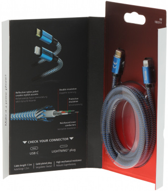 Кабель Hama 00183311 USB Type-C (m)-Lightning (m) 1.5м синий