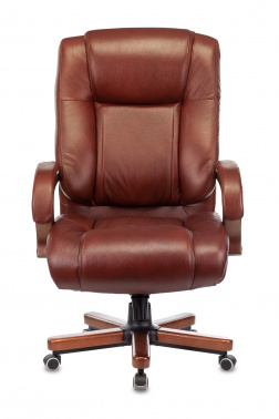Кресло руководителя Бюрократ T-9925WALNUT светло-коричневый Leather Eichel кожа крестовина металл, дерево