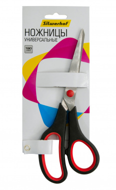 Ножницы Silwerhof 1400140 Ergo универсальные 190мм ручки с резиновой вставкой асим.