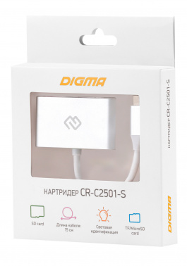 Устройство чтения карт памяти Type C Digma CR-С2501-S