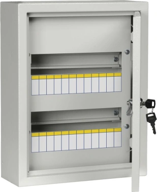 Щит распределительный IEK MKM14-N-24-31-Z TITAN 3 ЩРн-24з-1 36 УХЛ3 навесной 310мм 120мм 395мм 24мод. металл IP31 серый (упак.:1шт)