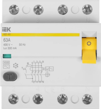 Выключатель дифф.тока УЗО IEK MDV10-4-063-300  ВД1-63