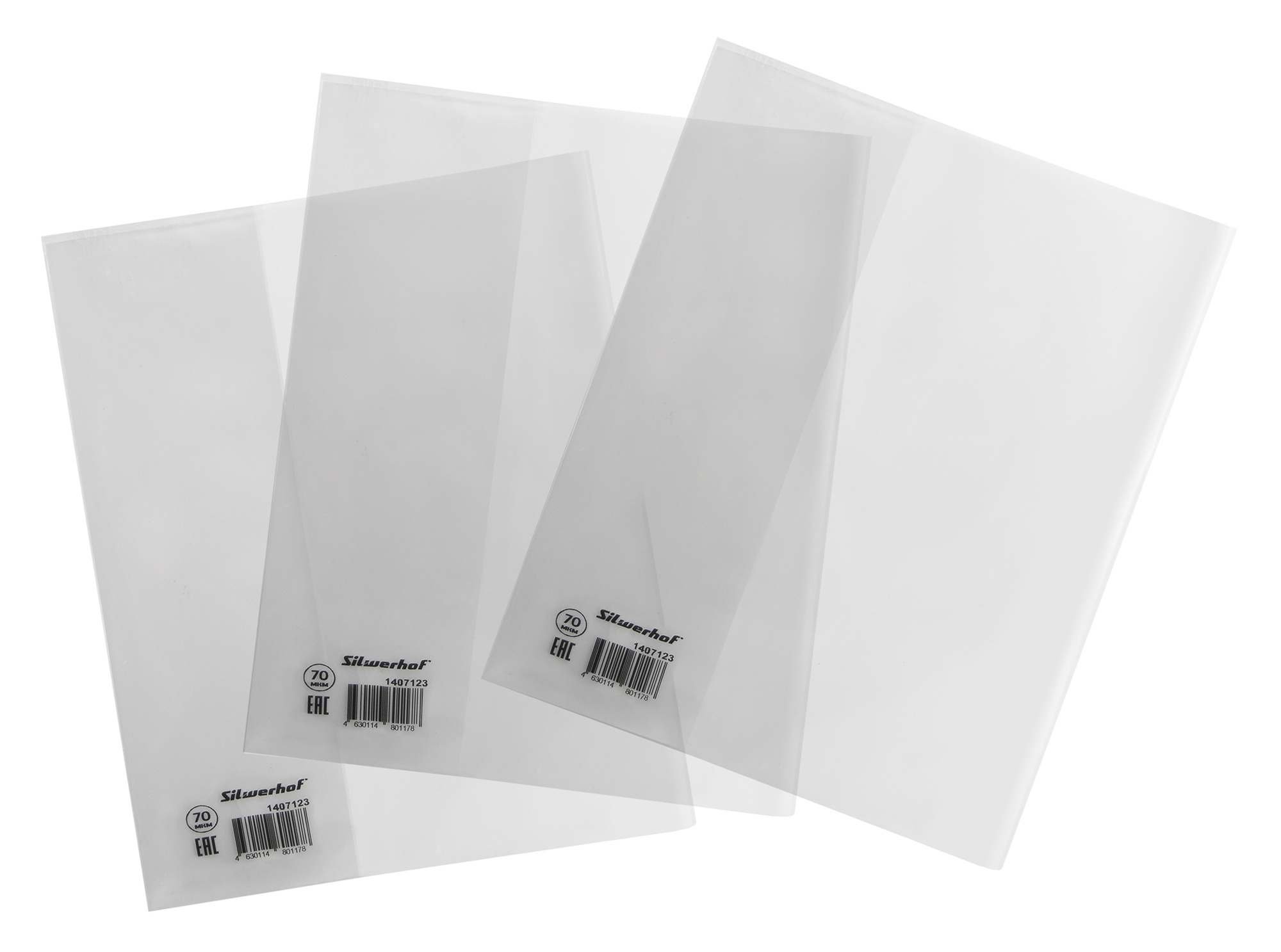 Обложка Silwerhof 70100 для тетради/дневника ПП 70мкм гладкая прозр. 210x345мм
