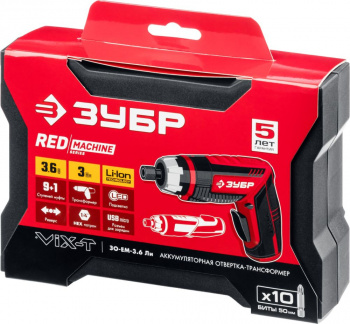 Отвертка аккум. Зубр  ЗО-ЕМ-3.6 Ли