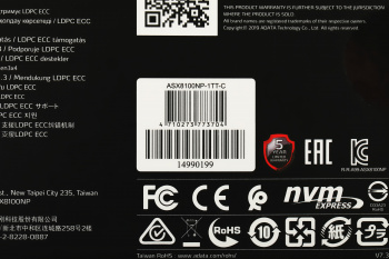 Накопитель SSD A-Data PCIe 3.0 x4 1TB ASX8100NP-1TT-C
