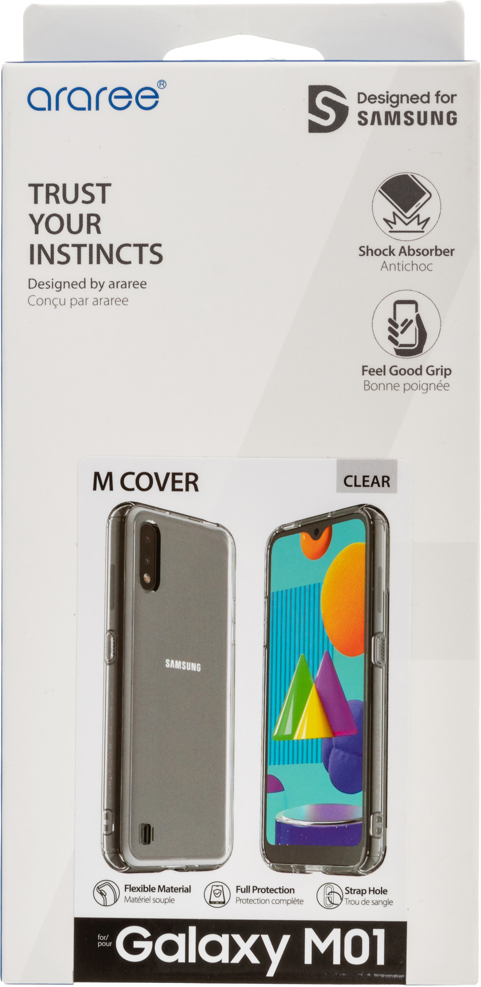 Чехол (клип-кейс) Samsung для Samsung Galaxy M01 araree M cover прозрачный  (GP-FPM015KDATR)