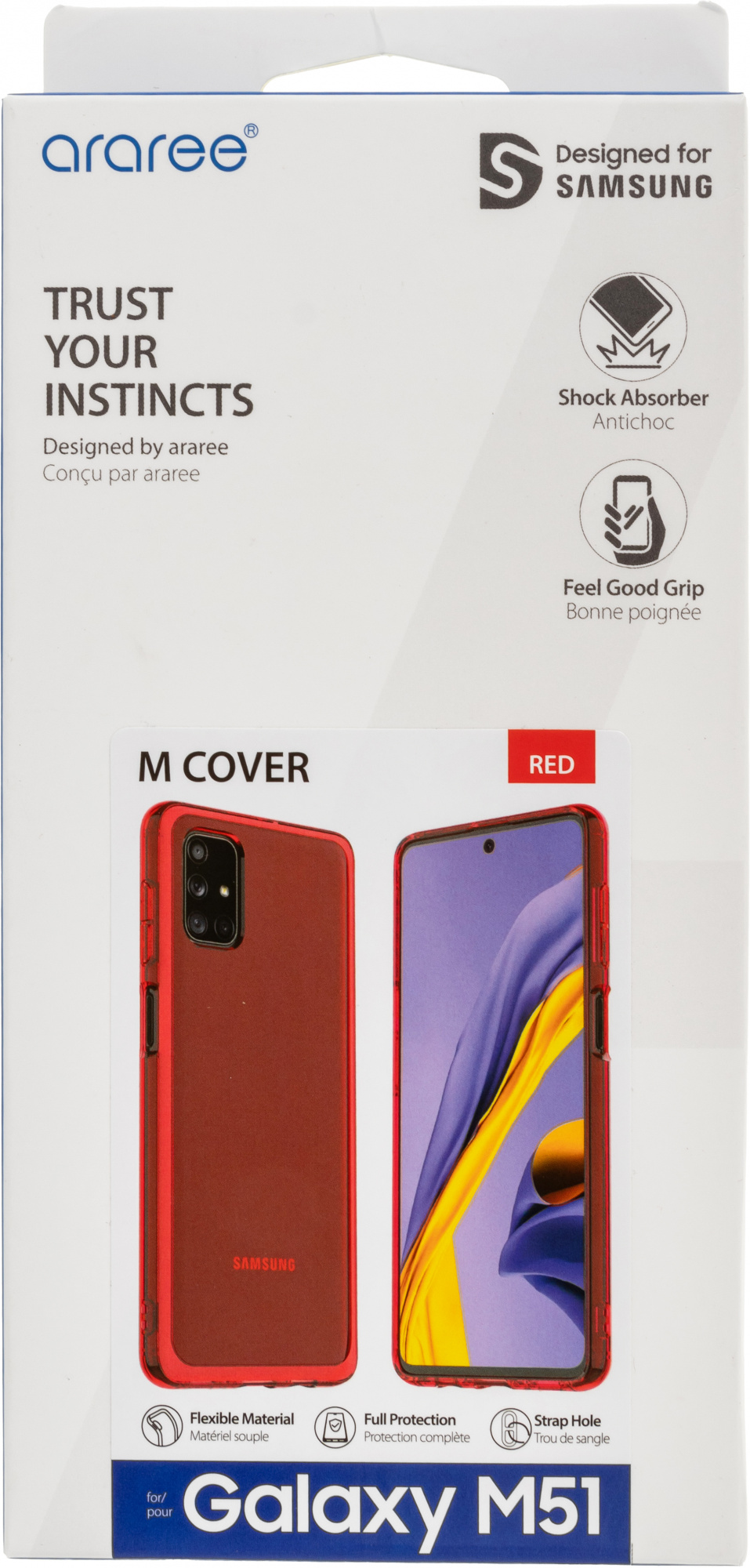 Чехол (клип-кейс) Samsung для Samsung Galaxy M51 araree M cover красный  (GP-FPM515KDARR)