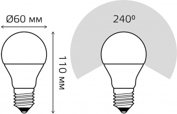 Лампа светодиодная Gauss Elementary 10Вт цок.:E27 груша 220B 6500K св.свеч.бел.хол. A60 (упак.:10шт) (23230)