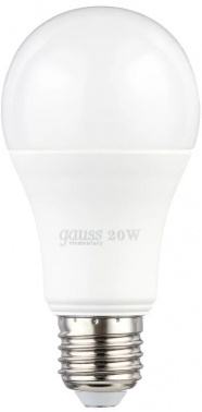 Лампа светодиодная Gauss Elementary 20Вт цок.:E27 груша 220B св.свеч.бел.теп. A60 (упак.:10шт) (23219)