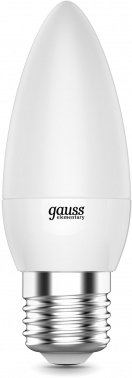 Лампа светодиодная Gauss Elementary 8Вт цок.:E27 свеча 220B св.свеч.бел.теп. C37 (упак.:10шт) (33218)