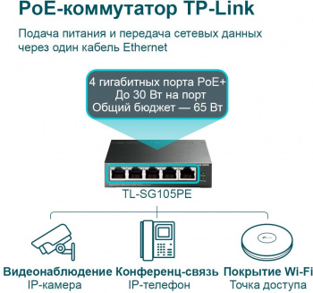 Коммутатор TP-Link  TL-SG105PE