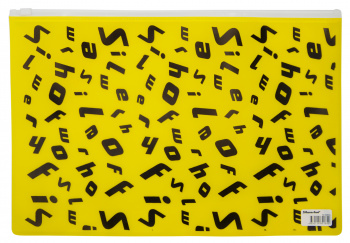 Папка на молнии ZIP Silwerhof Alphabet 255193 A4 пластик желтый цвет молнии белый