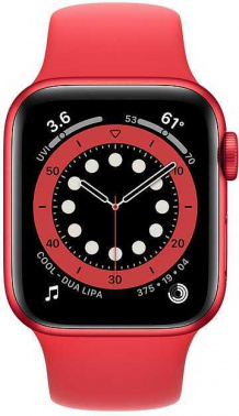 Смарт-часы Apple Watch Series 6 40мм OLED корп.красный рем.красный разм.брасл.:130-200мм (M00A3RU/A)