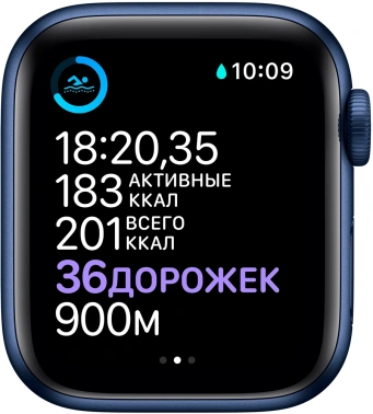 Смарт-часы Apple Watch Series 6 40мм OLED корп.синий рем.темный ультрамарин разм.брасл.:130-200мм (MG143RU/A)