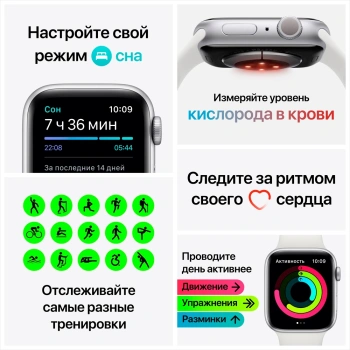 Смарт-часы Apple Watch Series 6 40мм OLED корп.синий рем.темный ультрамарин разм.брасл.:130-200мм (MG143RU/A)