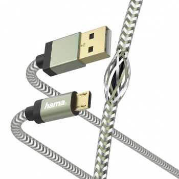 Кабель Hama 00187235 USB (m)-micro USB (m) 1.5м зеленый