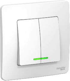 Выключатель Schneider Electric Blanca скрыт. 2кл. с подсветкой IP20 белый (BLNVS010511)