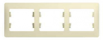 Рамка Schneider Electric Glossa GSL000203 накладная 3x горизонтальный монтаж пластик бежевый