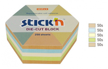 Блок самоклеящийся бумажный Stick`n 21828 61x70мм 250лист. пастель+крафт ассорти 